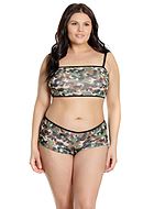 Crop top and panty, camouflage (pattern), plus size
